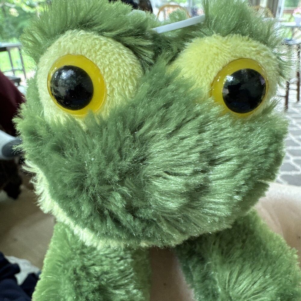 Green Yellow Frog Plush Toy Stuffed Animal Aurora Cuddly Plushie for Kids Gift